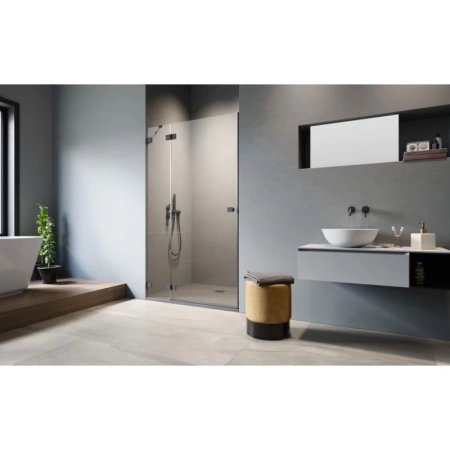 душевая дверь radaway essenza pro black dwj 100 left 10099100-54-01l прозрачное