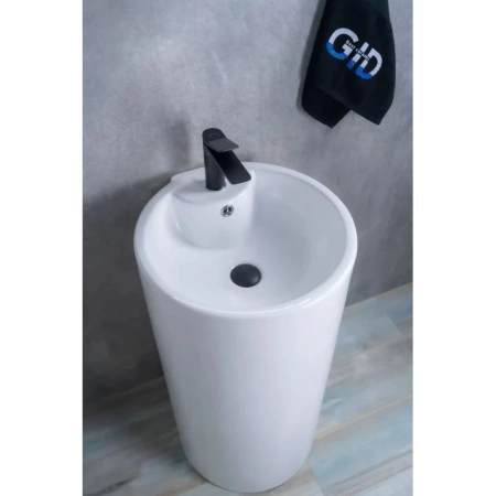 раковина ceramalux nb135 напольная, 44x46 см, цвет белая