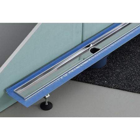 душевой лоток tece tecedrainline 600900 90 см, прямой, без крышки, с гидроизоляцией seal system, серебристый металлик