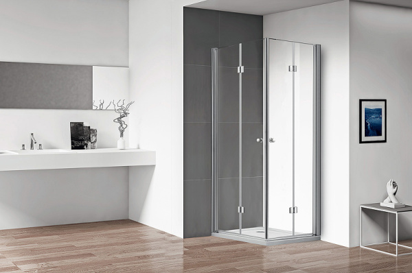 душевой уголок cezares eco 80x100 eco-o-ash-2-80/100-c-cr профиль хром стекло прозрачное