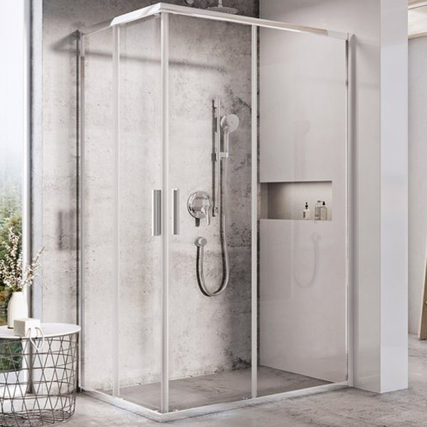 душевая дверь ravak blix slim blsrv2k-100 x1xma0c00z1 профиль хром, стекло прозрачное