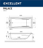 акриловая ванна excellent palace 170x75 "relax" цвет золото