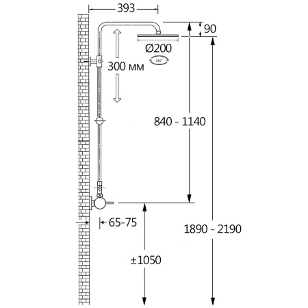 душевая система aquame aqm8001mb черный матовый