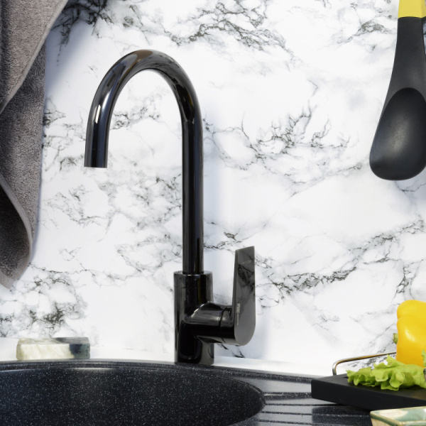 смеситель для кухни wasserkraft glan 6607 цвет черный глянцевый