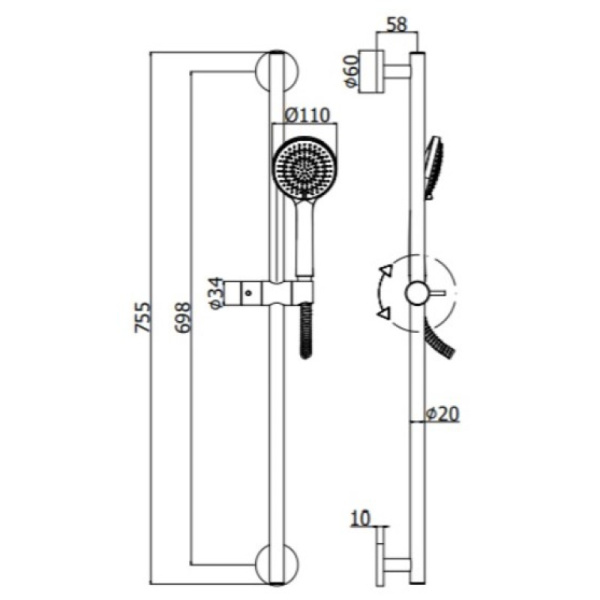 душевой гарнитур paffoni ginevra zsal146no , черный матовый душевой гарнитур paffoni ginevra zsal146no , черный матовый