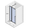 душевая дверь в нишу riho lucid gd104 gd111b000(g005004121) 110×200 см, профиль черный, стекло прозрачное матовый