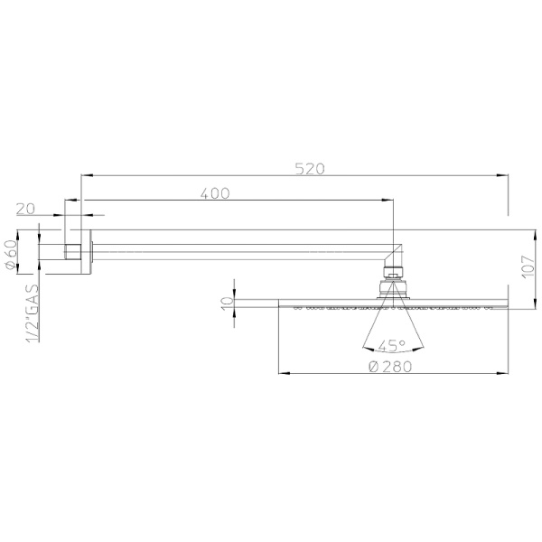 верхний душ bossini cosmo h70596i.021 золото