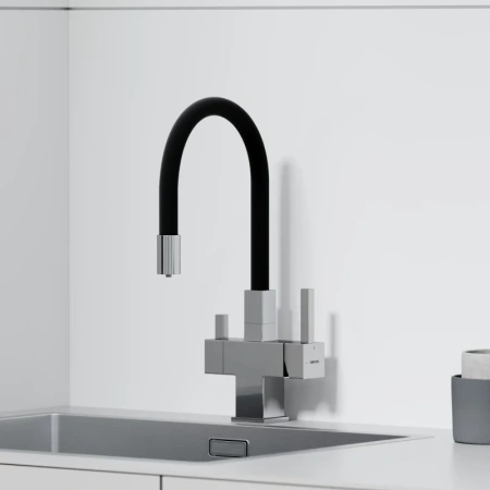 смеситель для кухни sancos arno sc4005ch хром черный
