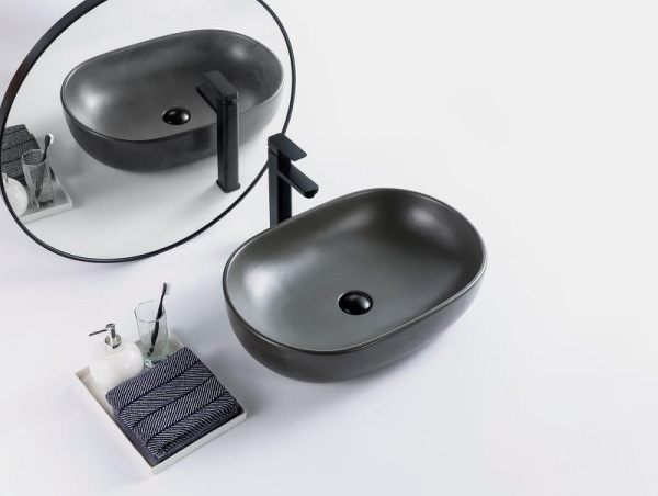 раковина-чаша belbagno 60 bb1084-h311 серая матовая