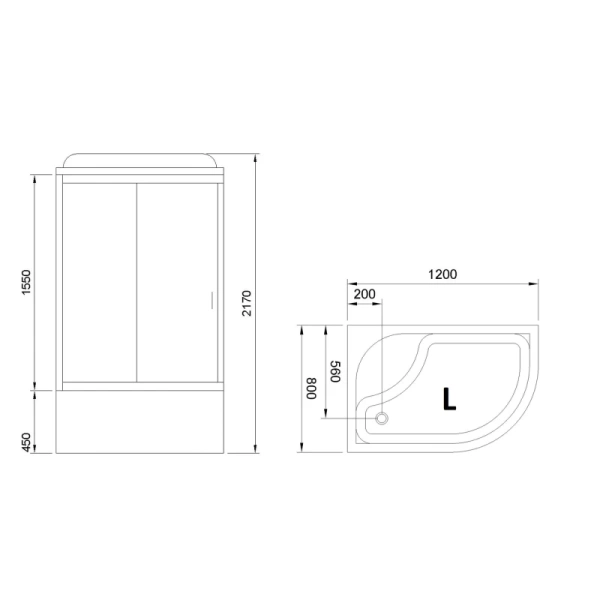 душевая кабина royal bath rb8120bk2-t-ch-l