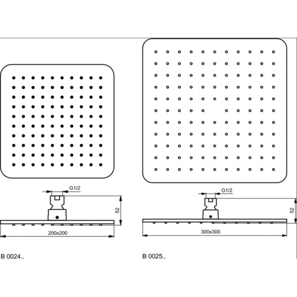 верхний душ ideal standard idealrain cube b0025aa