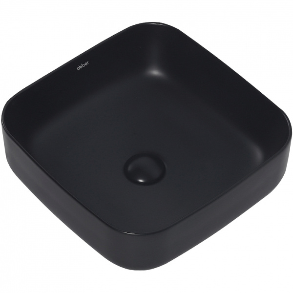раковина 38.5x38.5 см abber rechteck ac2211mb, цвет черный матовый