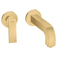Смеситель Axor Citterio для раковины 220, встраиваемый, излив: 22см., цвет: шлифованное золото