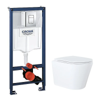 Сет 3 в 1: инсталляция Grohe Rapid SL 38772001 с клавишей смыва + подвесной Унитаз Azario Teramo AZ-0053 с сиденьем микролифт