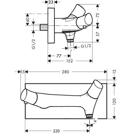 термостат для душа axor starck organic 12602000