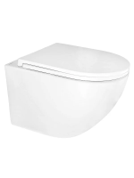 Унитаз Azario Gloria AZ-2003T подвесной, безободковый, с сиденьем микролифт, слив "Торнадо", 49х36х36 см, белый