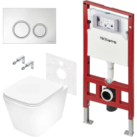Комплект подвесной унитаз Tece TECEspring S + система инсталляции Tece TECEspring R K955101WCS