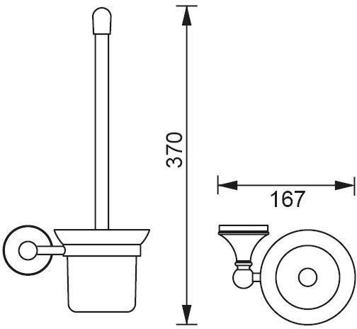 Ёршик для унитаза Aquanet 5588 настенный, хром