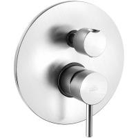 Смеситель Paffoni Light LIG018ST для ванны и душа, встраиваемый, с внутренней частью, 2 потребителя, нержавеющая сталь