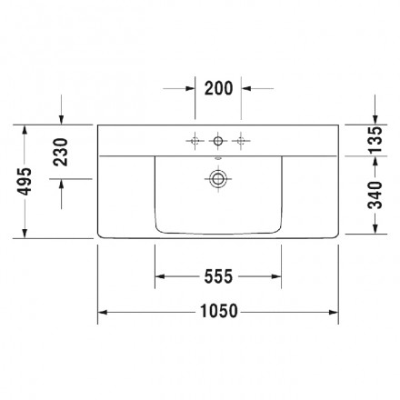 раковина полувстраиваемая duravit p3 comforts 2332100000