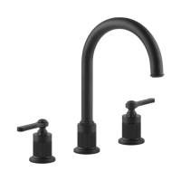 Смеситель Gessi Venti20 65015#299 для раковины, на 3 отверстия,, высота излива 16.8 см, в комплекте с донным клапаном, цвет черный