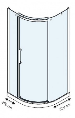 душевой уголок jacob delafon contra 90×90 r e22r90r-ga профиль хром, стекло прозрачное