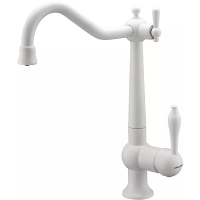 Смеситель для кухни Paulmark Retro Re213226-WH с подключением к фильтру, белый матовый