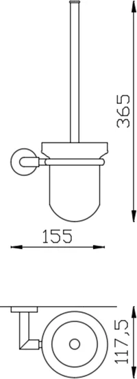 Ёршик для унитаза Nofer Line 16518.B с глянцевой ручкой