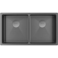 Кухонная мойка Paulmark Next PM207844-GM 78x44 см, вороненая сталь