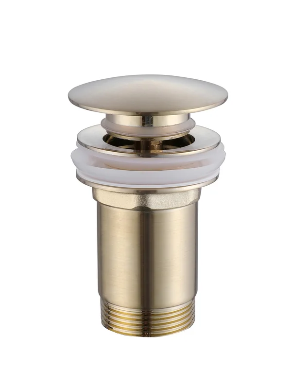 Донный клапан Abber AF0010G для раковины, с переливом, клик клак, золото матовое