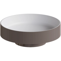 Раковина-чаша Boheme Sole Corian Delmar 801-R-D 40x40 см, накладная, белый матовый/коричневый матовый
