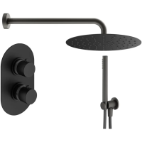 Душевой комплект Plumberia Selection IXO KITXOT18NO 250 мм, с термостатом, черный матовый