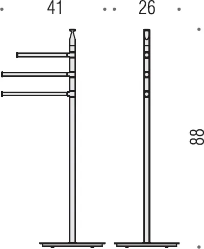Стойка с аксессуарами Colombo Design Planets B9815.000 напольная, полотенцедержатель, 41x26x88 см, хром