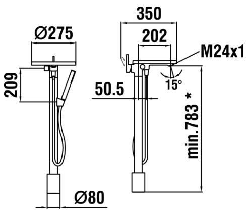 смеситель для ванны laufen kartell 3.2133.1.004.121.1