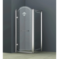 Душевой уголок Cezares Retro 90x90 см прозрачное c матовым узором RETRO-A-A-1-90-CP-Cr-L