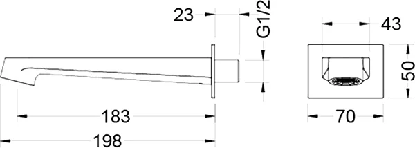 излив aquatek оберон aq1241cr для ванны, хром