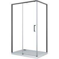 Душевой уголок Cerutti SPA Vito 110x80 B L профиль черный, стекло прозрачное