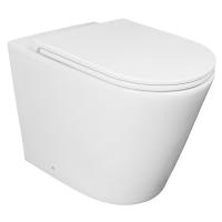 Унитаз Azario Teramo AZ-1003DNR приставной, горизонтальный слив, с сиденьем микролифт, 58х36х43 безободковый, белый