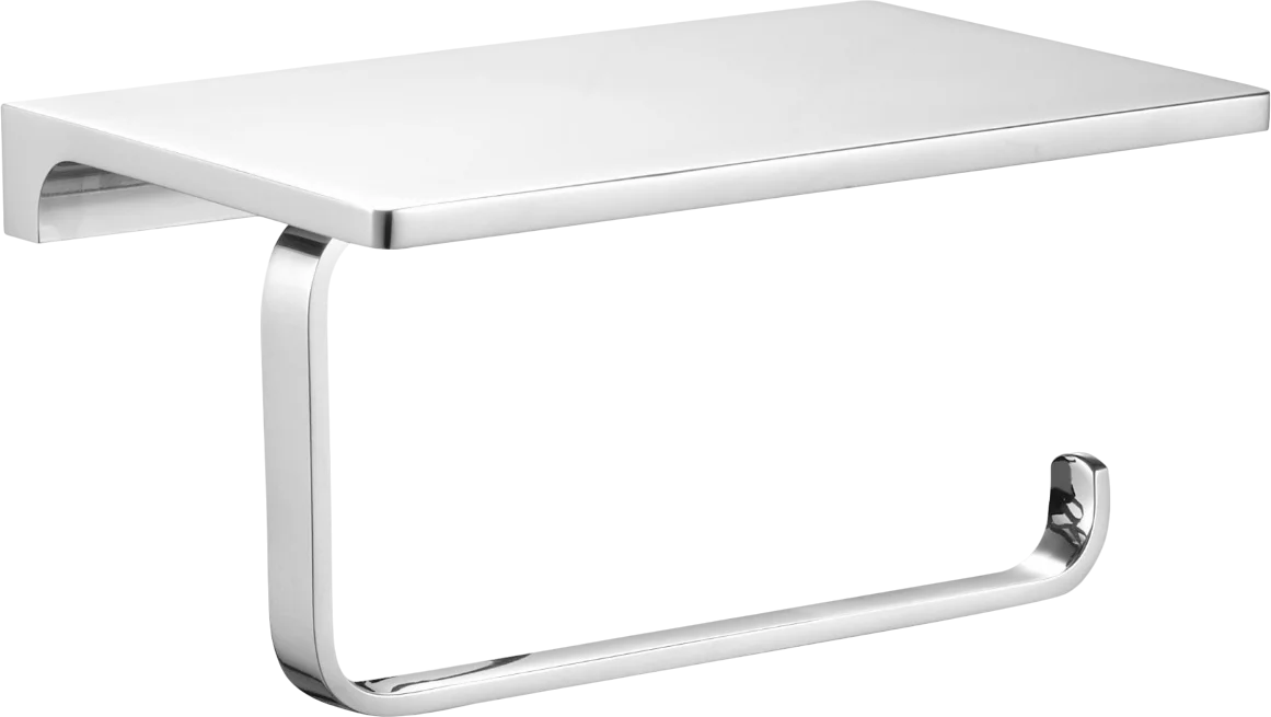 Держатель туалетной бумаги Wonzon & Woghand WW-9126 хром, с полкой