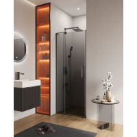 Душевая дверь Cezares Slider SLIDER-B-1-80/90-GRIGIO-GM 80-90 см, профиль оружейная сталь матовый, стекло графитовое