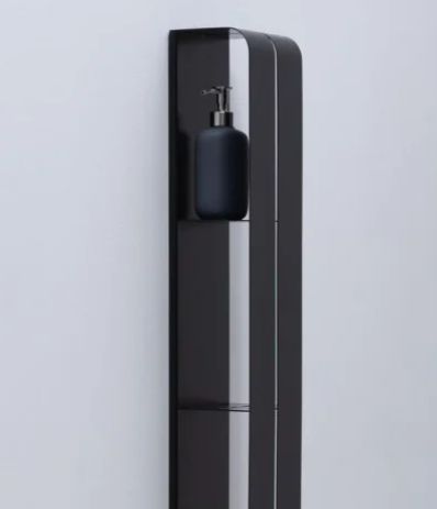 Полка Aquanet Магнум H 00326459 20x130 см, вертикальная, черный матовый