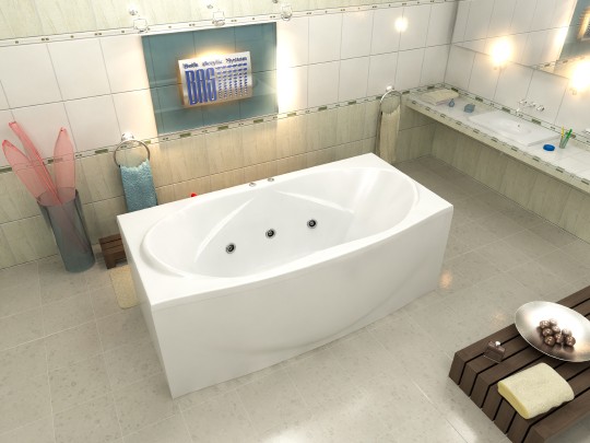 Акриловая ванна Bas Фиеста 194x90 Flat (ВГ00307), гидромассажная