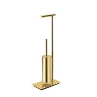 Стойка с аксессуарам Colombo Design Square B9907.OM напольная, с держателем т|б, Ёршик для унитаза, PVD золото матовое