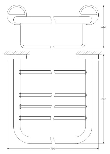 Полка для полотенец FBS Luxia LUX 043 70 см