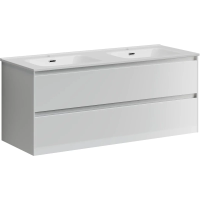 Тумба под раковину SANCOS Cento 1190х450х500, c двумя ящиками, белая глянцевая арт. CN120-2W
