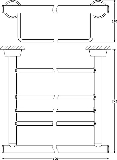 Полка для полотенец FBS Vizovice VIZ 042 60 см