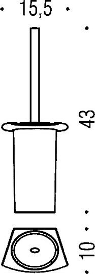Ёршик для унитаза Colombo Design Land B2807.000 настенный, стекло, металл, пластик, хром|матовое стекло