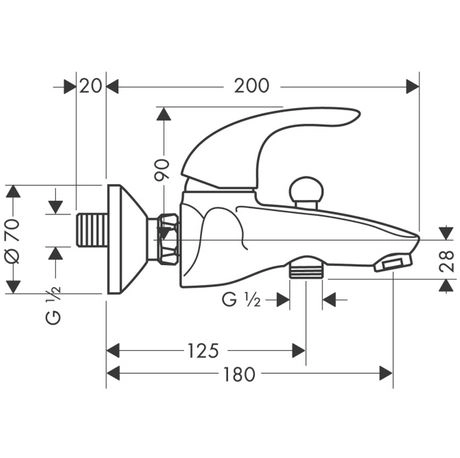 смеситель для ванны hansgrohe focus 
 31740000 хром