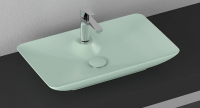 Раковина Isvea SistemaY Clear 10SY50065SV-2T накладная, 64.4x39.5 см, цвет мятно-зеленый матовый