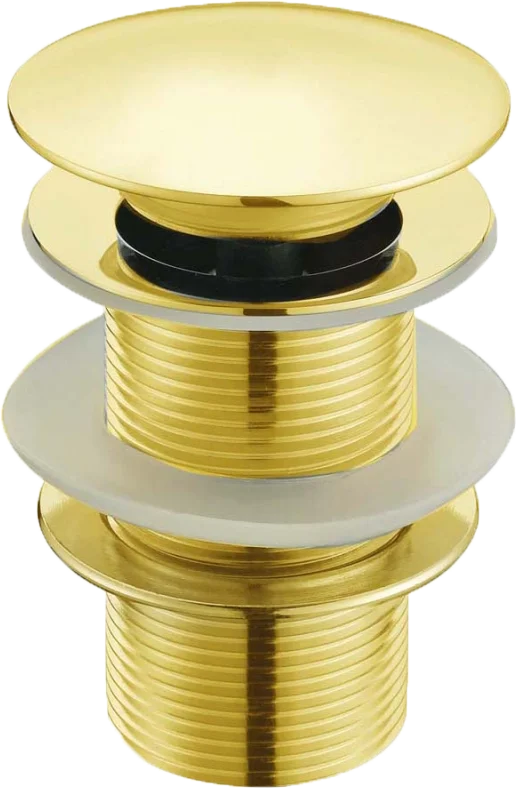 Донный клапан SantiLine SL-108 для раковины, без перелива, золото